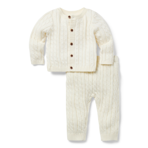 Janie and Jack Baby Cable Knit Cardigan Matching Set