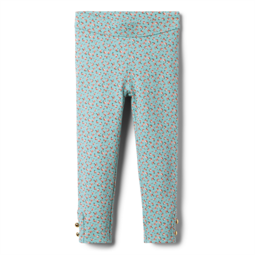 Janie and Jack Ditsy Floral Button Cuff Ponte Pant