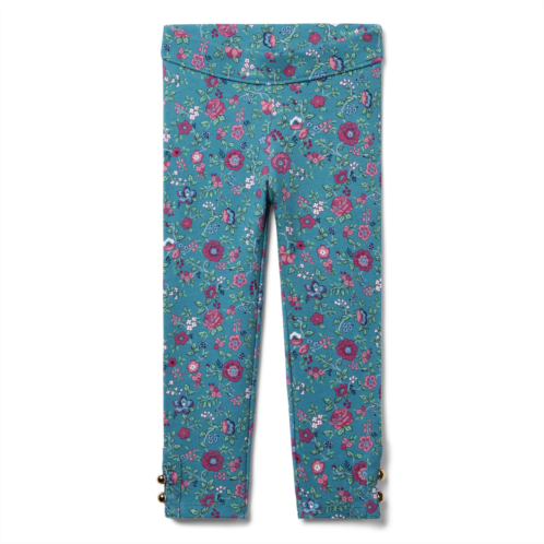 Janie and Jack Ditsy Floral Button Cuff Ponte Pant