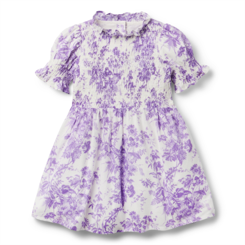 Janie and Jack Floral Toile Smocked Dress