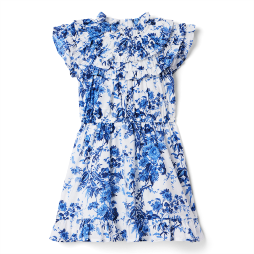 Janie and Jack Floral Toile Ruffle Dress