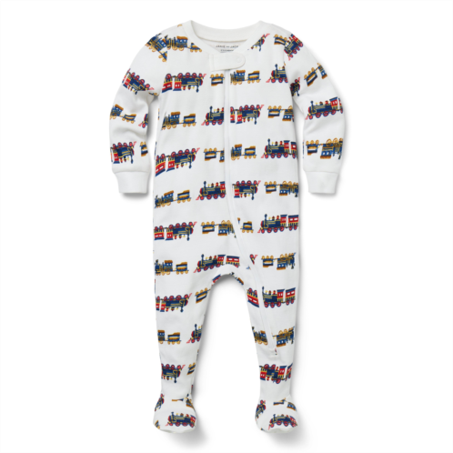 Janie and Jack Baby Good Night Footed Pajama In Train