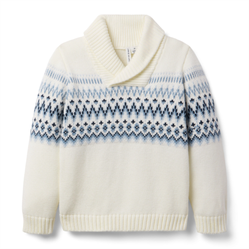 Janie and Jack Fair Isle Shawl Collar Sweater