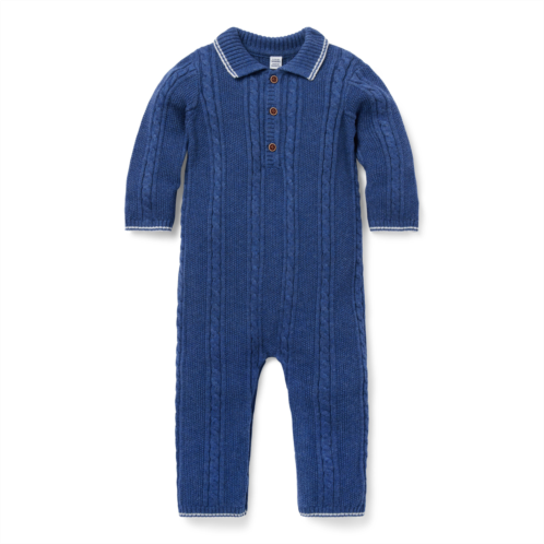 Janie and Jack Baby Collared Cable Knit One-Piece