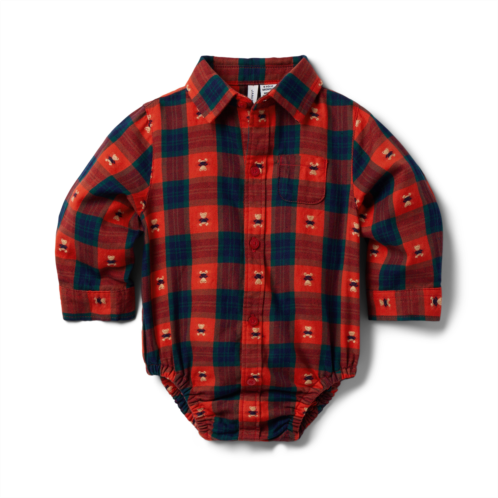 Janie and Jack Baby Bear Tartan Bodysuit