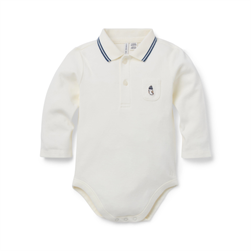 Janie and Jack Baby Owl Polo Bodysuit