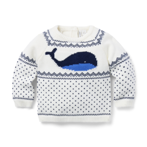 Janie and Jack Baby Whale Fair Isle Sweater