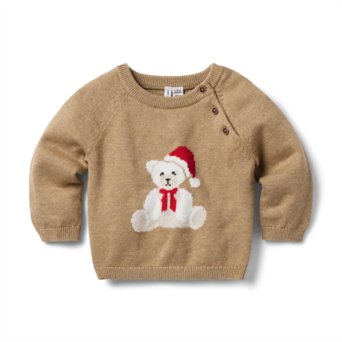 Janie and Jack Baby Santa Bear Sweater