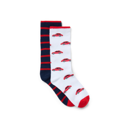 Janie and Jack Race Car And Stripe Sock 2-Pack