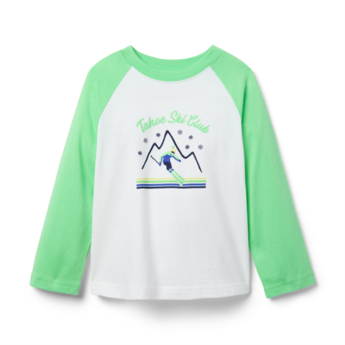 Janie and Jack Ski Club Raglan Baseball Tee