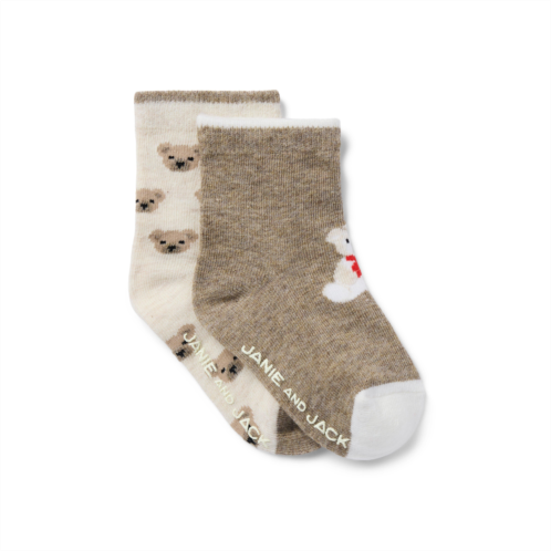 Janie and Jack Baby Bear Sock 2-Pack