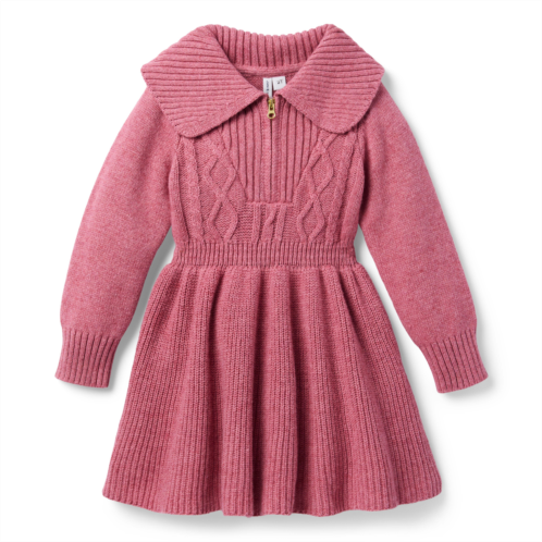 Janie and Jack Cable Knit Half-Zip Sweater Dress