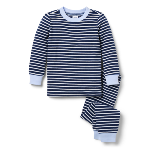 Janie and Jack Good Night Pajamas In Textured Stripe