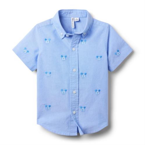 Janie and Jack Disney Mickey Mouse Embroidered Oxford Shirt