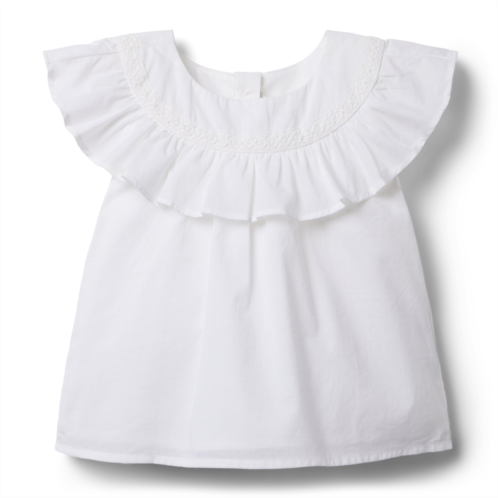 Janie and Jack Ruffle Lace Trim Top
