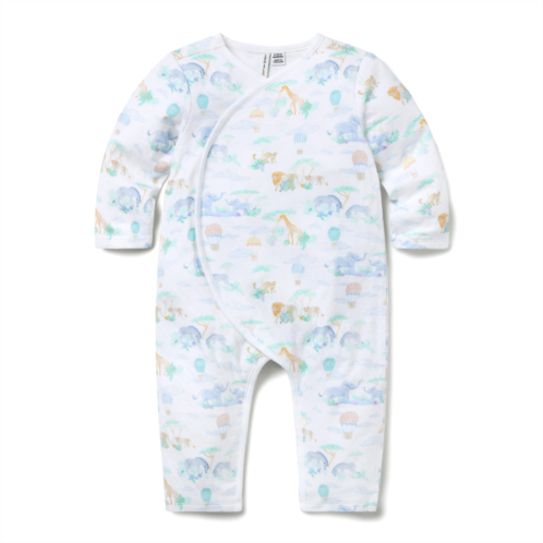 Janie and Jack Baby Animal Friends Toile Wrap One-Piece