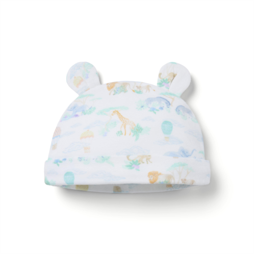 Janie and Jack Baby Animal Friends Toile Bear Ear Beanie