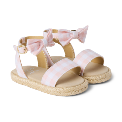 Janie and Jack Baby Gingham Bow Espadrille Sandal