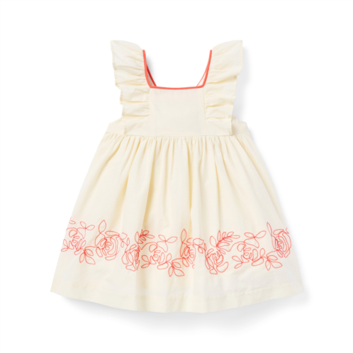 Janie and Jack Baby Embroidered Floral Border Dress