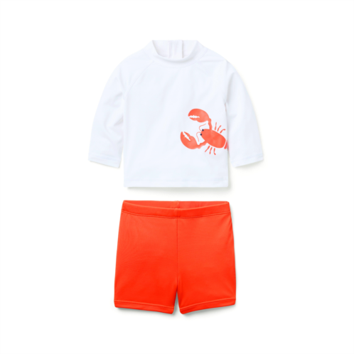 Janie and Jack Baby Recycled Lobster Rash Guard 2-Piece Swimsuit