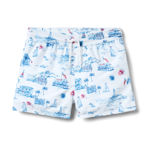Janie and Jack Recycled Americana Toile Swim Trunk