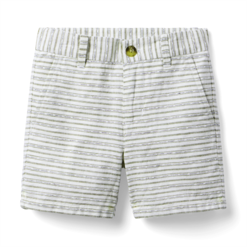 Janie and Jack Striped Linen-Cotton Short