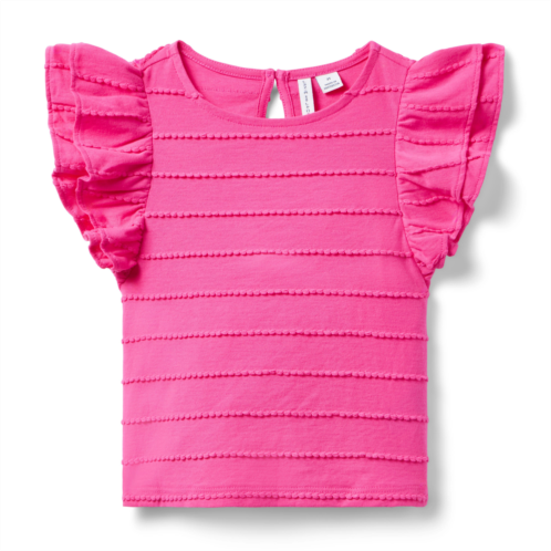 Janie and Jack Textured Stripe Ruffle Sleeve Top