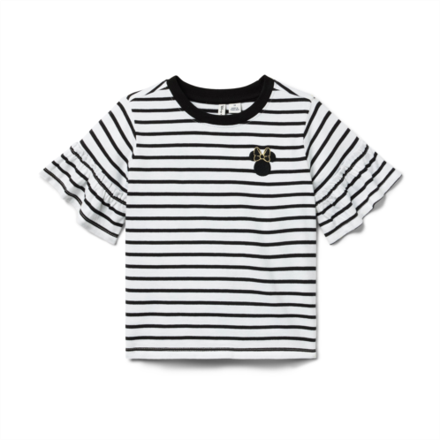 Janie and Jack Disney Minnie Mouse Striped Ruffle Top