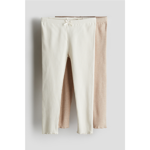 H&M 2-pack Ribbed Cotton Leggings