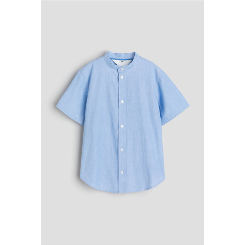 H&M Band-collar Cotton Shirt