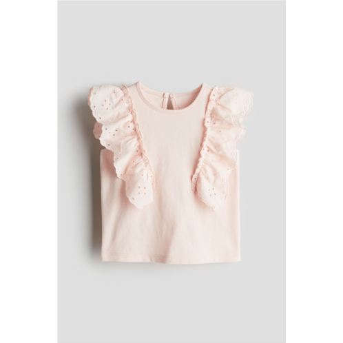 H&M Ruffle-trimmed Cotton Top