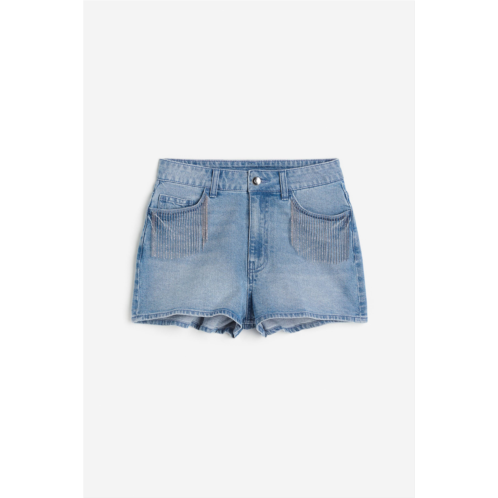 H&M Embellished Denim Shorts