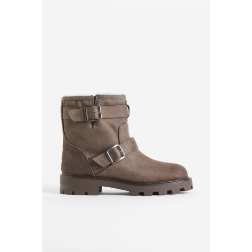 H&M Teddy-lined Biker Boots