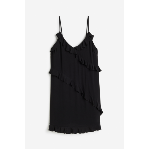 H&M Flounce-trimmed Creped Dress