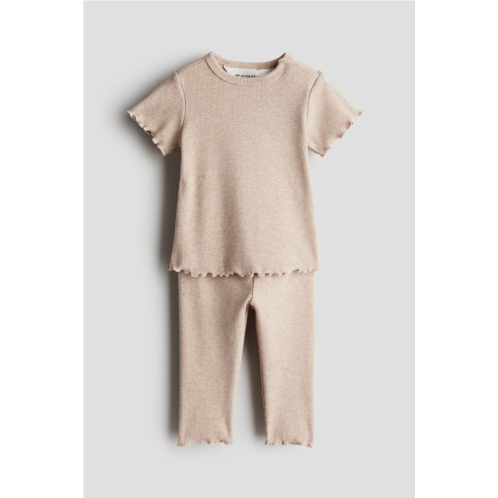 H&M 2-piece Ribbed Cotton Set