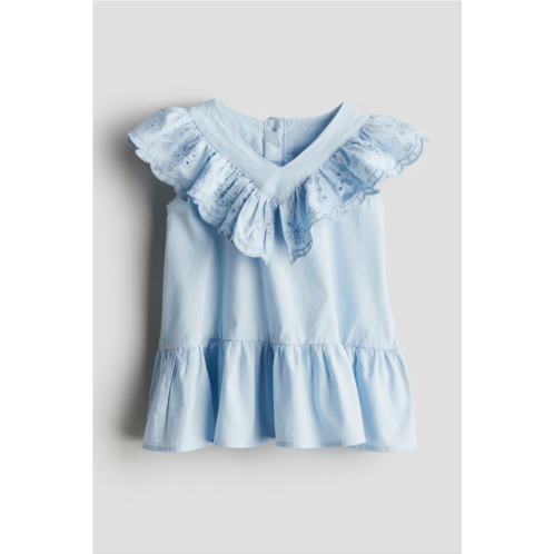 H&M Ruffle-trimmed Cotton Dress