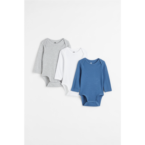 H&M 3-pack Long-sleeved Cotton Bodysuits