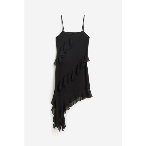 H&M Flounce-trimmed Asymmetric Dress