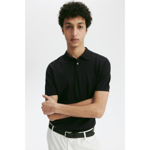 H&M Slim Fit Silk-blend Polo Shirt