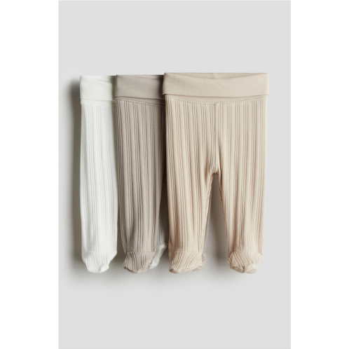 H&M 3-pack Ribbed Cotton Leggings