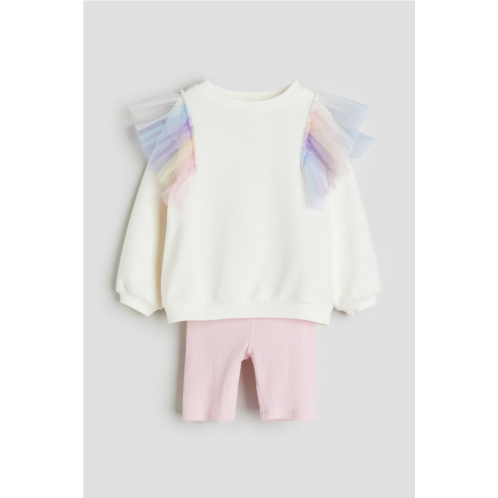 H&M 2-piece Sweatshirt and Bike Shorts Set