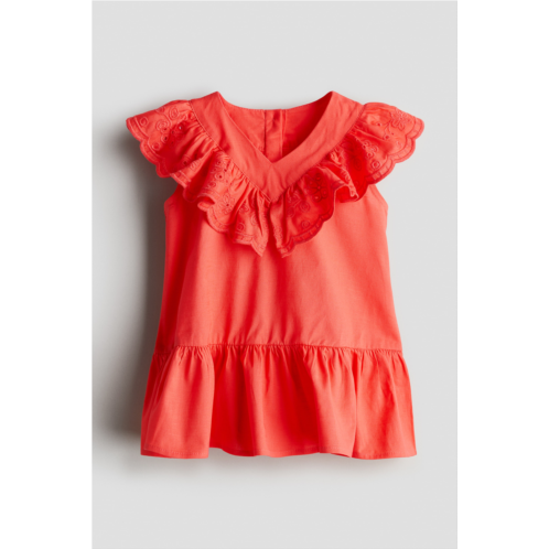 H&M Ruffle-trimmed Cotton Dress