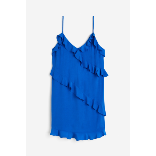 H&M Flounce-trimmed Creped Dress