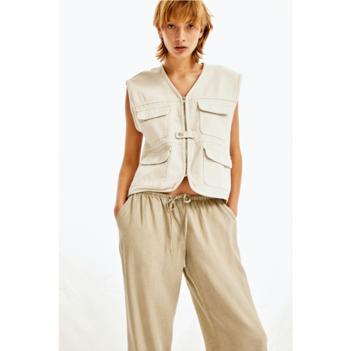 H&M Linen-blend Pull-on Pants