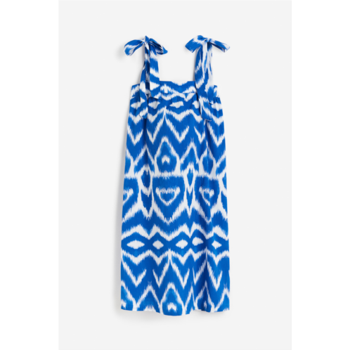 H&M Cotton Dress with Tie-top Shoulder Straps