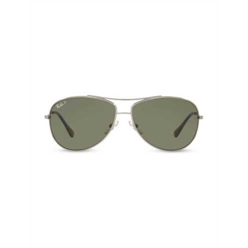 Ray-Ban 63MM Gunmetal-tone Aviator Sunglasses