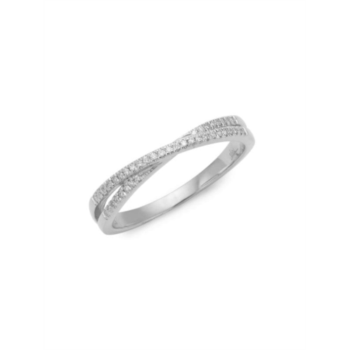 Saks Fifth Avenue 14K White Gold & Diamond X Ring/Size 7