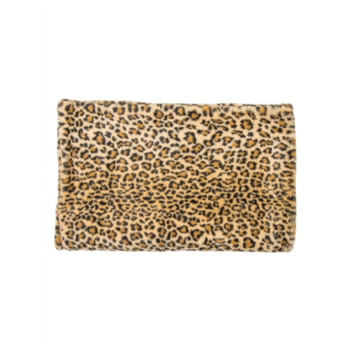 Luxe Faux Fur Leopard-Print Faux Fur Throw Blanket