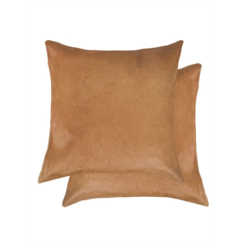 Natural 2-Pack Square Cowhide Pillow Set