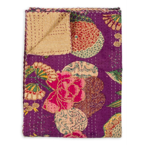 TAJ HOTEL Kantha Quilted Floral Throw